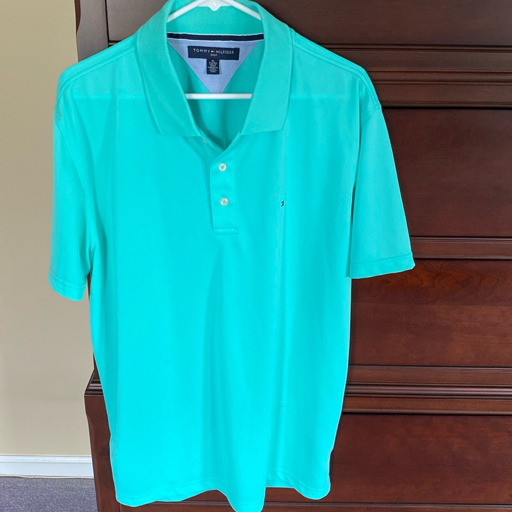 Tommy Hilfiger Golf teal polo shirt